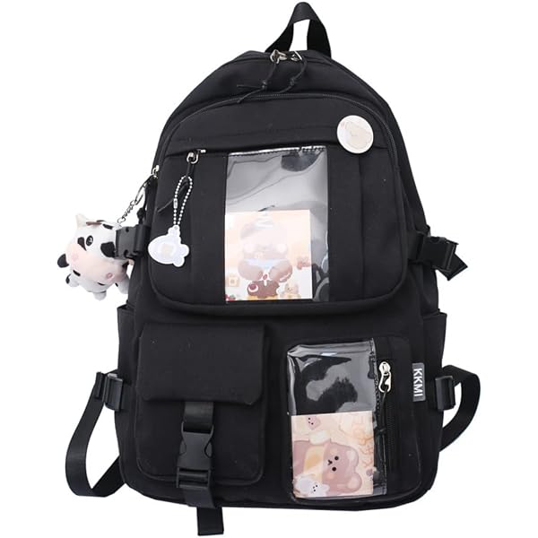 GGOOB Cute Kawaii Backpack For School – Aesthetic Green Large Daypack With Accessories - View #8