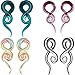 Chaplin Wong Pack of 8 Mixed Colors Glass Spiral Tapers Ear Piercing Tunnel Plugs Gauges (Guage=0g(8mm))