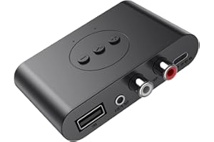 GENTECHVVYBUY NFC Enabled Bluetooth Audio Receiver, Bluetooth 5.2 Wireless Audio Adapter for Home Stereo/Car Stereo/AV Receiver/Headphone/Speaker, Handsfree Calls, RCA AUX 3.5mm Jack Aduio Adapter