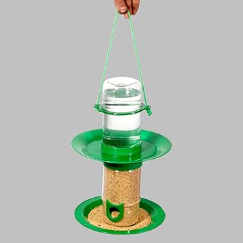 Amijivdaya 2 In 1 Small Bird Food And Water Feeder Double Decker