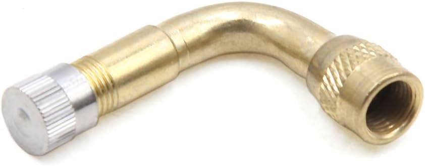 Sourcingmap 13mm Thread Dia Car Tire Inflator Hose W/ 90 Degree Valve Extension, Silver Tone,gold Tone,black, 17 x 15 x 1.5 cm - Image 5