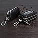 DC Car Key Case Genuine Leather Keychain Bag for Automotive Remote Keys (Black Single Case)