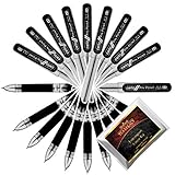 Cello Pinpoint Black Pen Superfine Writing 0.5 mm Tip (10 Ball Point Pens Bundle with TeaLegacy Free Sampler) School & College Exam Time Series Low Pressure High Volume Elastic Grip