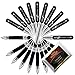 Cello Pinpoint Black Pen Superfine Writing 0.5 mm Tip (10 Ball Point Pens Bundle with TeaLegacy Free Sampler) School & College Exam Time Series Low Pressure High Volume Elastic Grip