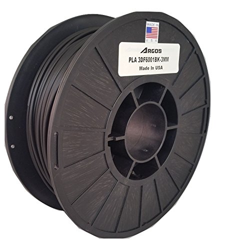 Argos 3mm PLA (Black) MADE IN THE USA : 3D Printer Filament - 1kg (2.2lbs) Spool - Dimensional Accuracy: +/- 0.05mm