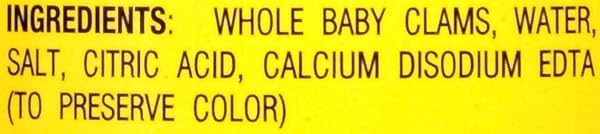 BUMBLE BEE FANCY WHOLE BABY CLAMS, 10 OUNCE