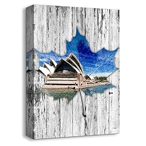 Canvas Wall Art Antique Building Pop-up Painting Artwork for Home Prints Framed - 12x18 inches