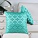 CaliTime Pack of 2 Cushion Covers Throw Pillow Cases Shells for Home Sofa Couch Modern Shining & Dull Contrast Quatrefoil Accent Geometric 18 X 18 Inches Turquoise