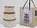 Decorative Containers Canister Set 3, Porcelain Geometric Storage Jars with Bamboo Lids, Holiday Gift