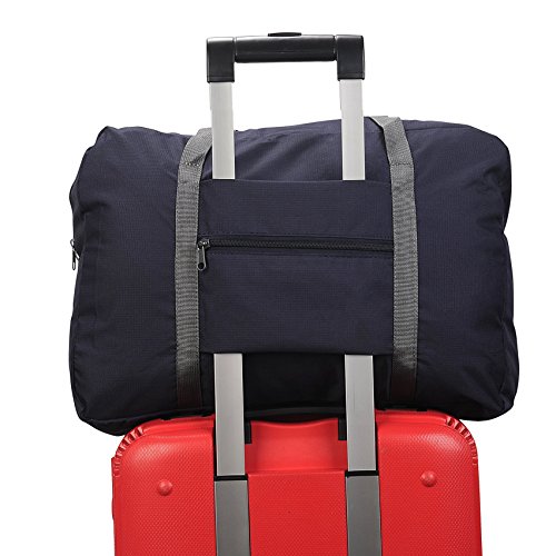 Travel Bag with High Capacity Foldable Storage Duffle Bag for Men Women (Dark Blue-waterproof)