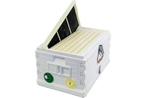 Apimaye Insulated 7 Frame NUC Assembled Deep Super Langstroth Sized Super for Bee Hives and Assembled Plastic PRO Frames with Premier Double Wax Coated Foundations (White)