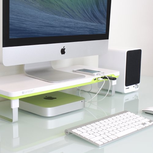 Satechi F1 Smart Monitor Stand with 4 USB Ports and Headphone/Microphone Extension Ports – Compatible with 21.5-Inch iMac, MacBook Pro, MacBook, Dell, PC, Samsung and more (White)
