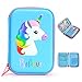 BTSKY Cute Unicorn Hard Shell Pencil Case- Large EVA Colored Pen Holder Box with Compartments Girls Cosmetic Pouch Bag Stationery Organizer