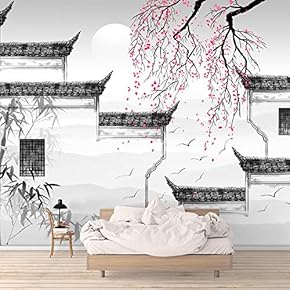 Wall Mural Traditional Chinese Ink and Wash Painting Removable Self-Adhesive Large Wallpaper - 66x96 inches