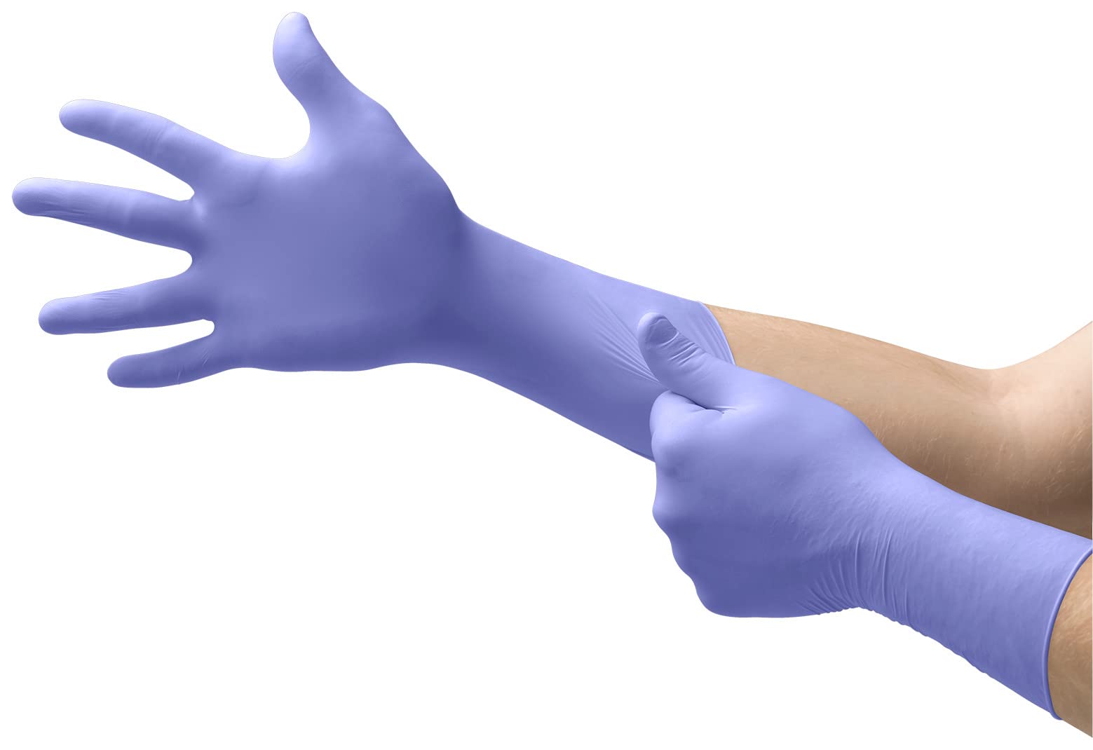 Ansell MicroFlex 93-853 Long Disposable Nitrile Exam Gloves, for Cleaning, Industrial and Healthcare Applications, Single Use Chemical Resistant Glove, Purple, Size 3XL (40 Gloves)