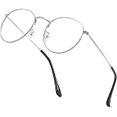 aisswzber Small Round Circle Classic Unisex Eyewear Lightweight Non-Prescription Eyeglasses Clear Lens Glasses for Women Men