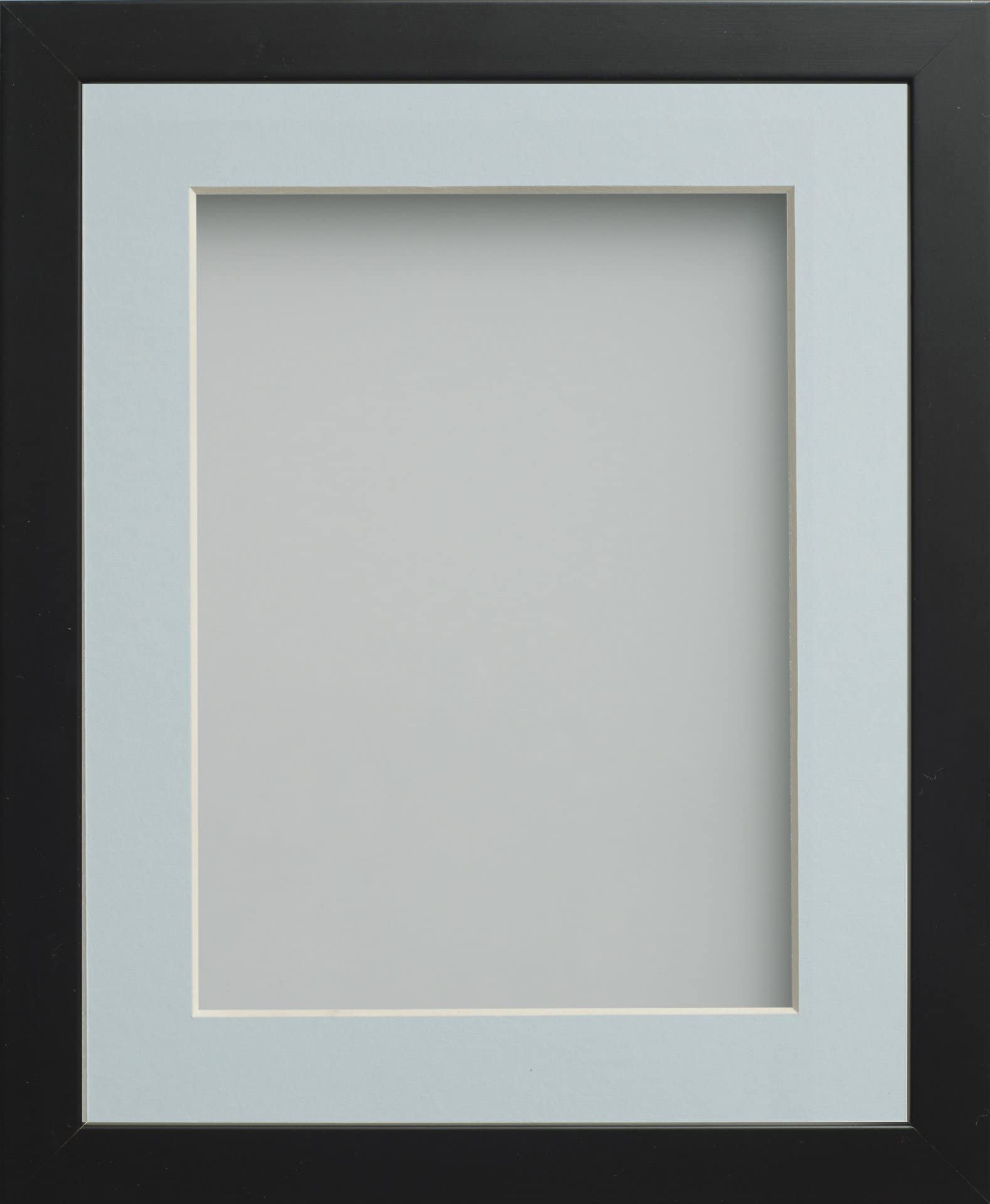 Frame Company Connolly Range Black Wooden Picture Photo Frame with Light Blue Mount, 20x16 for pic size 16x12 *Choice of Sizes* Fitted with Real Glass โ image 1