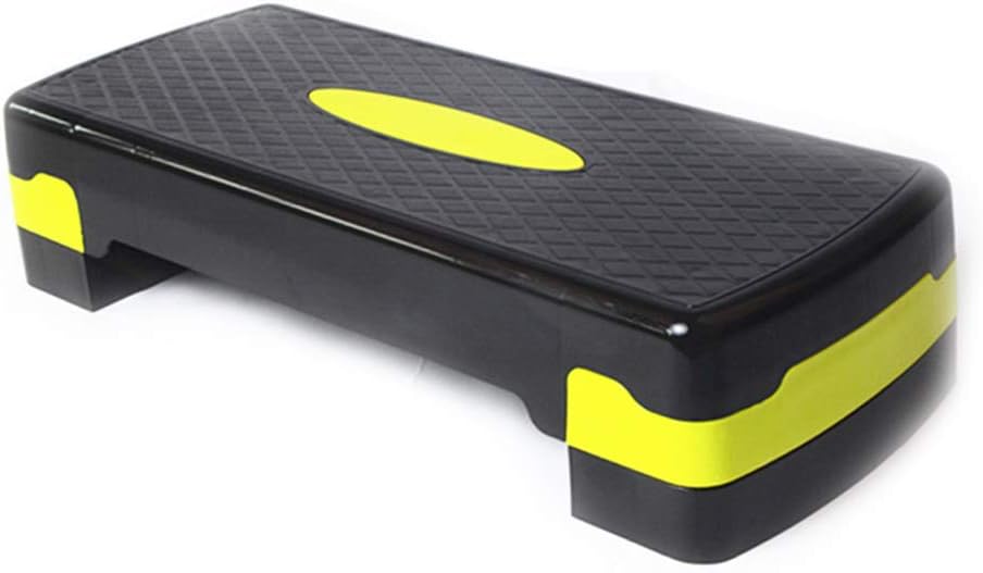 LLMLCF Fitness Exercise Pedal, Aerobic Stepper Fitness Steps- Aerobic Exercise Adjustable Up To 2, Steppers for Home Gym Workout And Routines Training,Yellow