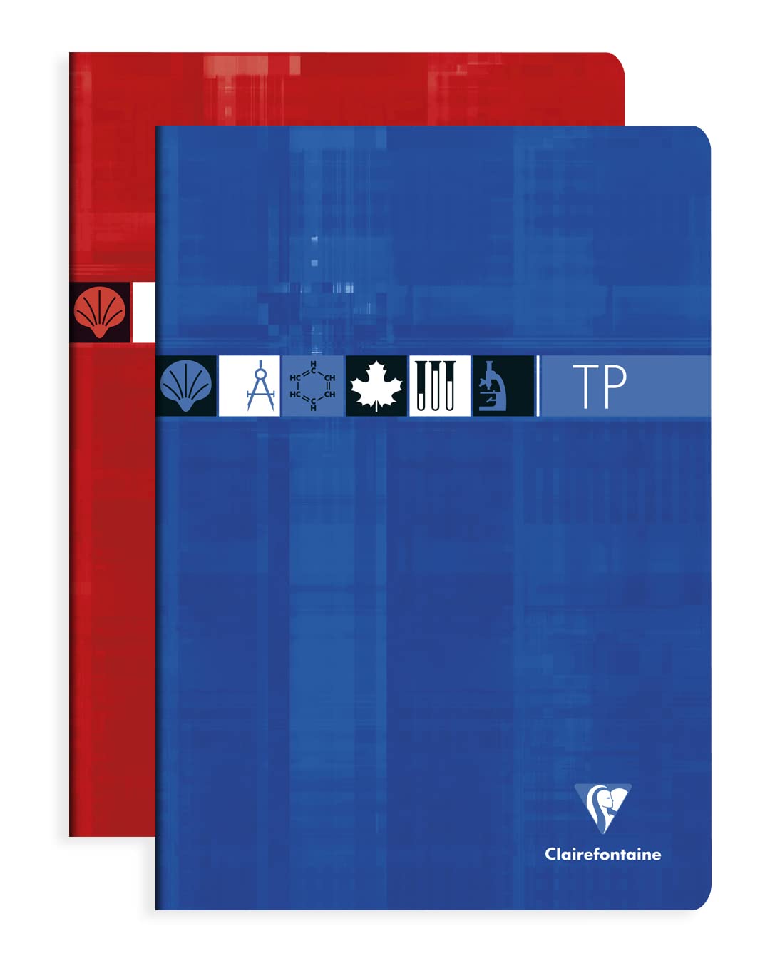 Clairefontaine 3168C A Stapled Practical Workbook - A4 21x29.7 cm - 80 Small Square Pages 90 g and Plain White 125 g - Laminated Card Cover - Random Colour