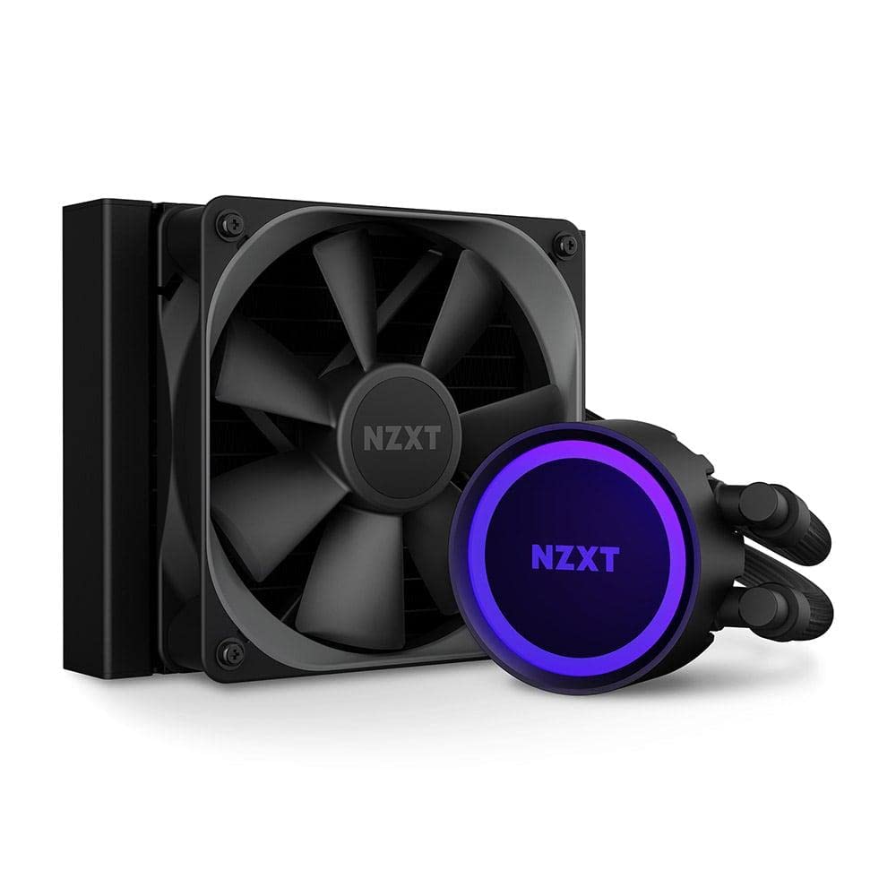 Photo 1 of NZXT Kraken 120 - RL-KR120-B1 - AIO RGB CPU Liquid Cooler - Quiet and Effective - Quiet Operation - Ring RGB LED - AER P 120mm Radiator Fan (Included), Black
