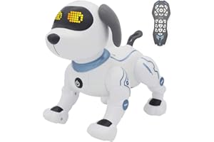 Fisca RC Robot Dog Toy - Voice Control Electronic Stunt Puppy for Kids 6-10 Years Old