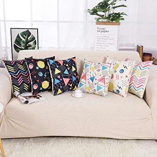 Yinnazi New Modern Geometric Pattern Throw Pillow Covers Square Cushion Case for Couch Decorative Pillowcase for Home Decor 18x18 Inch Set of 6 Multicolor