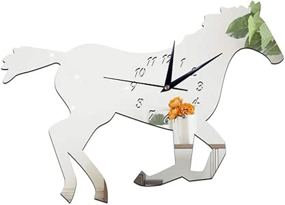 Mizuno‘s Shop Pony Espejo acrílico Reloj de Pared Etiqueta de la Pared