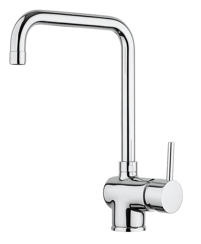 Paini – Single Lever Kitchen Mixer Tap, Sink, Chromed, Side Lever with Adjustable high spout, Corner can, Modern Design Entirely Produced and Worked in Italy