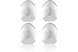 IS4U 4 Pieces Grillz Gold Grills for Your Teeth Fake Teeth 18K Gold Plated Grillz Mouth Teen Golden/Silver/Rose Golden/Black Tooth Grills Single Tooth Rock Hat Hip Hop Style Tooth Grills Hat Crown Party Rapper Vampire Halloween Jewelry for Men and Women