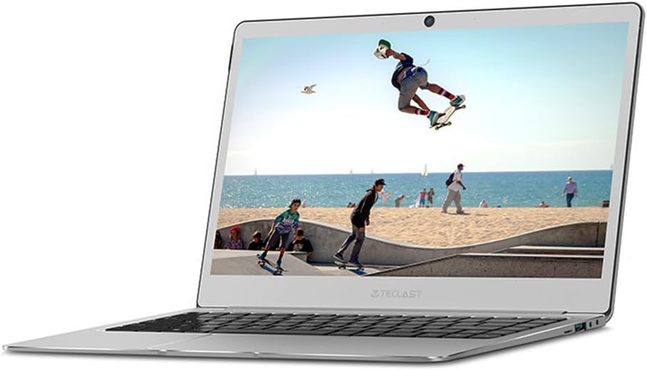 Teclast F7 14" Premium High Performance Lightweight Laptop, Intel Quad Core 19201080 IPS RAM 6GB/128G SSD with Webcam, WiFi,Bluetooth, Windows 10, Platinum Gray