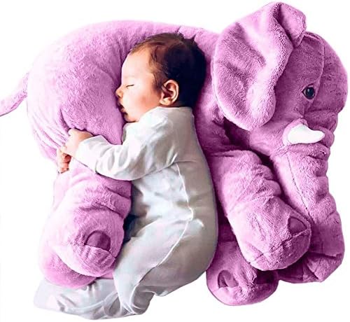 Primey Super Soft Cute Big Stuffed Elephant Plush Doll Pillows, Baby Elephants Toys (Purple)