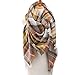 Women's Winter Soft Plaid Tartan Checked Scarf Large Blanket Wrap Shawl Orange 140 by 140cm