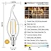 CRLight 2W Dimmable 25W Equivalent LED Candelabra Bulb 2700K Warm White 250LM, E12 Chandelier LED Candle Bulbs, C35 Clear Glass Flame Shape Bent Tip, 6 Pack