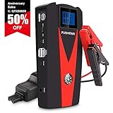 PUSHIDUN 1500 Car Jump Starter, 12V 800A 15000mAh Peak (Up to 5.0L Gas or 4.0L Diesel Engine) Portable Auto Booster,Dual USB Power Bank Battery, Smart Jumper Cables,Built-in LED Light & Compass