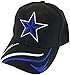 Dallas Cowboys Black Hat Cap Embroidered Blue Star Logo Curvy Lines Brim