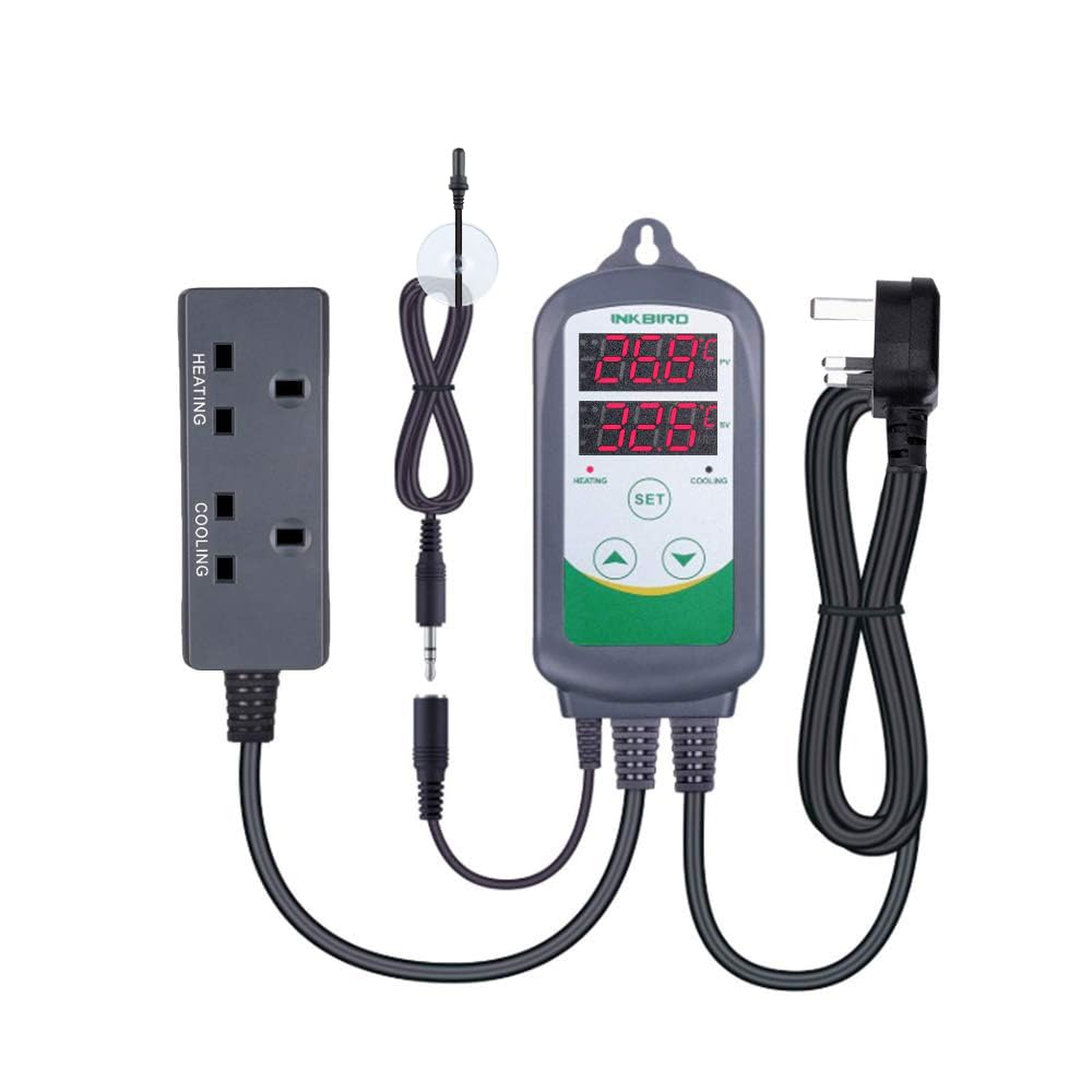 Inkbird ITC-308S Aquarium Thermostats Digital Temperature Controller for Freshwater Saltwater Aquarium Tank Tropical Fish Shrimp - Cooling Heating Control