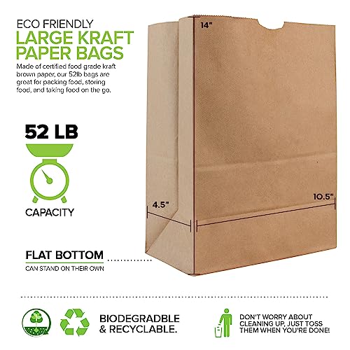 Stock Your Home 52 Lb Kraft Brown Paper Bags (100 Count) Kraft Brown