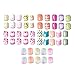 112pcs 5 Pack Children Nails Press on Pre-glue Full Cover Glitter Gradient Color Rainbow Short False Nail Kits Great Christmas Gift for Kids Little Girls
