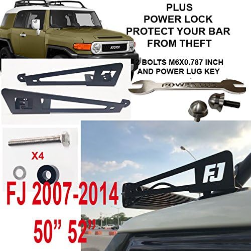 Fit for 2007-2014 Toyota FJ Cruiser Steel Metal Upper Roof Windshield Mounting Brackets for 52 Inch Curved Led Work Light Bar SUV Offroad Lighting Accessories