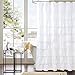 WestWeir White Ruffle Shower Curtain - Farmhouse Cloth Bathroom 72 x 72 Inches Texture Fashion, Double Layer Fabric, not See Through.