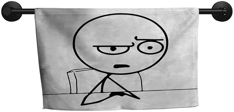 Songdayone Sports Towel Humor So What Guy Meme Face Best Avatar Wtf Icon Hipster Mascot Snobby Sign Picture Lightweight Towel Black And White W12 X L35 Amazon Co Uk Kitchen Home