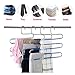 8 Pack S-Shaped Pants Hangers, Stainless Steel Pants Hangers Jean Hangers Closet Space Saving 5 Layers Hangers for Pants Jeans Trousers Scarf Ties…