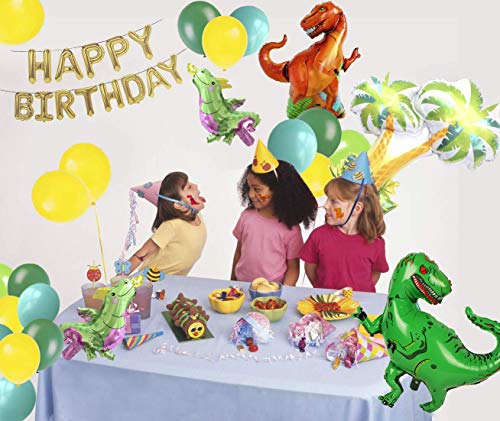 Happy Life 63 Stück Dinosaurier Geburtstag Deko Set für Kinder, Alles Gute Zum Geburtstag Girlande, Dino Luftballons… – Bild 8