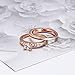 Gold Plated Ring, Round Cut Cubic Zirconia CZ Engagement Wedding Ring Set For Women-Rose Gold Size 8