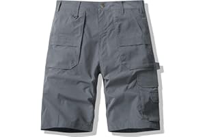RANKSING Men's Cargo Shorts for Work Relaxed Fit Outdoor Multi-Pocket Work Utility Tactical Hiking Travel Casual Shorts