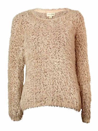 Maison Jules Women's Long-sleeve Eyelash-knit Sweater (XXL, Lotus Combo)