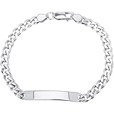 Vanbelle Sterling Silver Jewelry Rhodium Plated with 925 Stamp - Sterling Silver ID Bracelets with Lobester Lock for Men and Women - Classic Handmade ID Bracelet