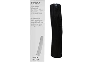 IPPINKA Large Binchotan Charcoal from Kishu, Japan - Water Purifying Stick for Great-Tasting Water, 1 Stick - Filters 1-2 Gallons of Water