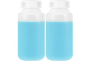 JIBENGAO 2 Pcs 8.4oz/250ml Plastic Sample Bottles, Polypropylene Wide Mouth Lab Reagent Bottle with Screw Caps, Water Sample Bottles Liquids Storage Bottles Sealed Leak-proof Multipurpose for Lab, Travel Home