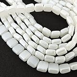 Czechmate 6mm Square Glass Czech 2-Hole Tile Beads - White Pearl (25)